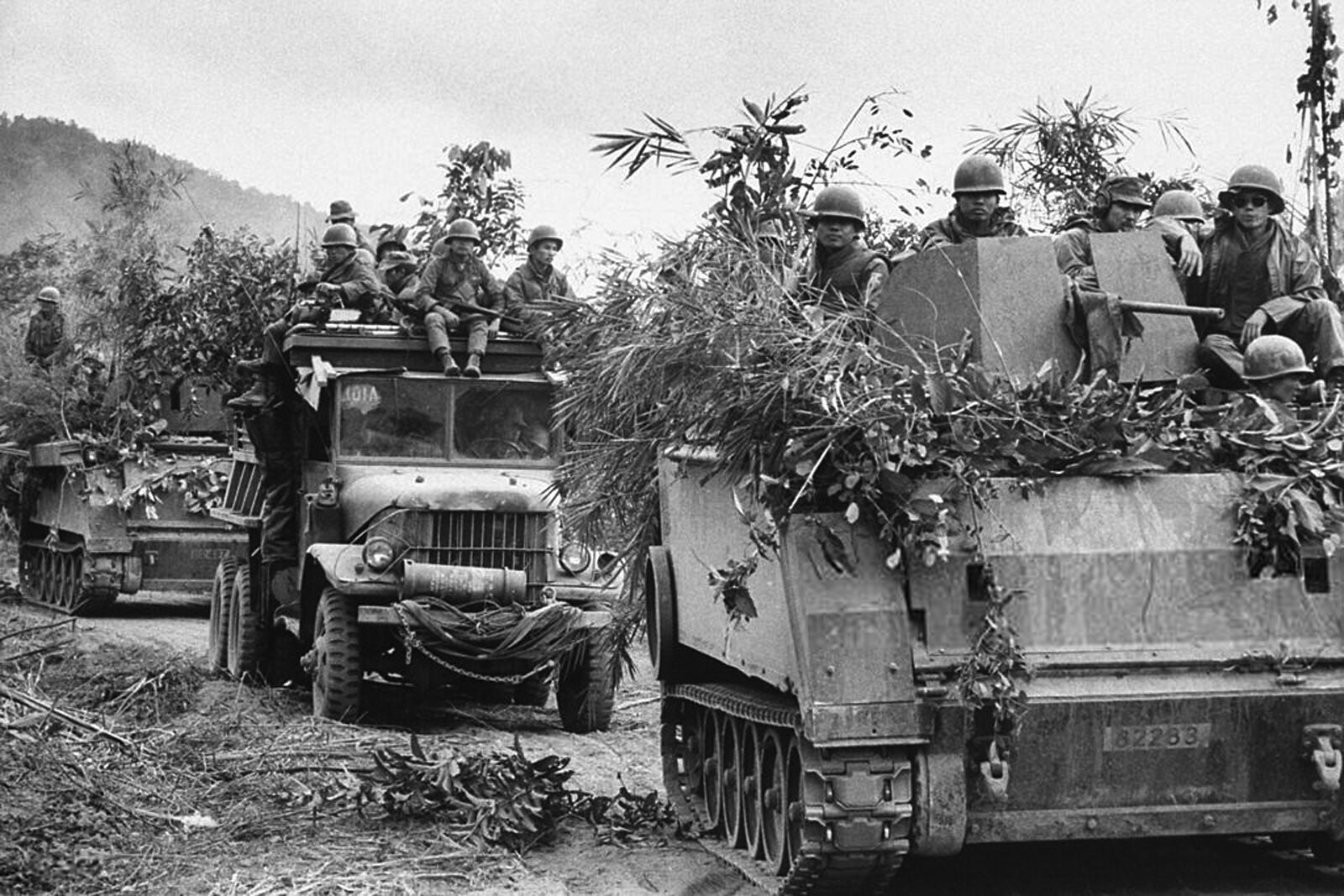 Vietnam War 1971 - South Vietnamese forces gathering for an invasion on Laos.
