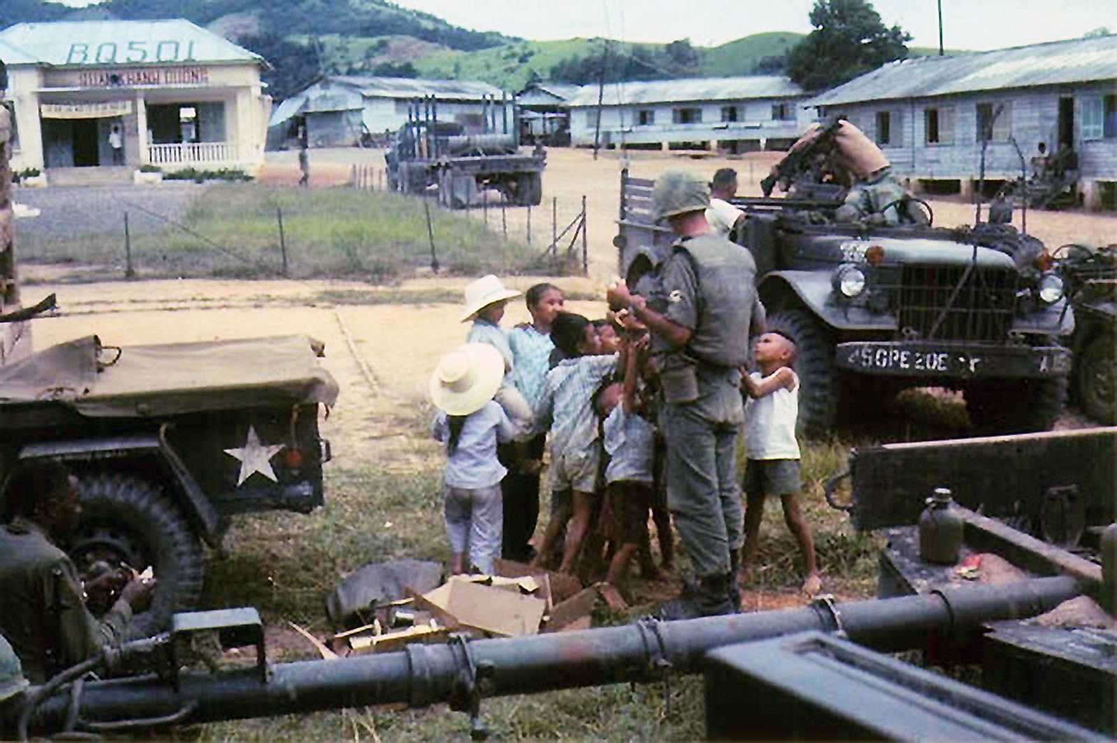 Medic Passing Out Candy at Khanh Duong
