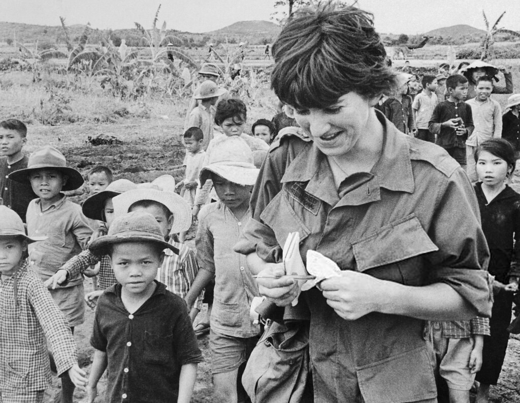 Kate Webb with Vietnamese Children - Feb 1968