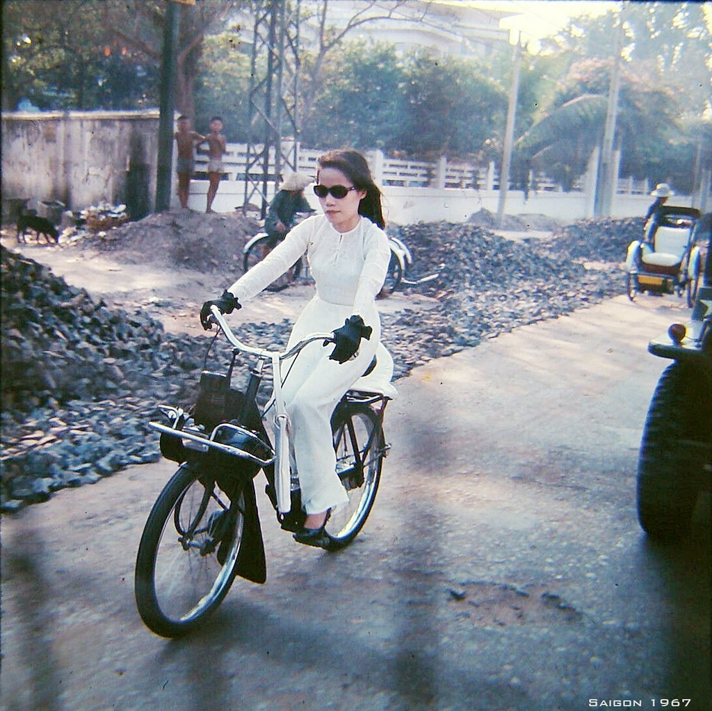 1967 Saigon Girl on Bicycle
