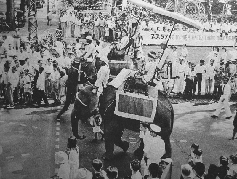 The Trung Sisters (Hai Ba Trung) Parade in Saigon, 7 March 1957.