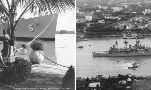 USS Providence docked in Saigon, South Vietnam in 1964