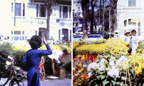 Saigon Feb 1967 - Chợ hoa Tết Đinh Mùi - Tòa nhà góc Nguyễn Huệ-Ngô Đức Kế