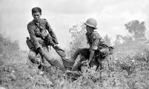 Wounded Soldier Carried to Safety
