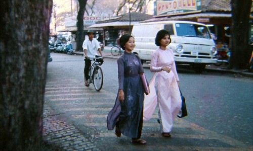 1967 Saigon Girls Walking a Street