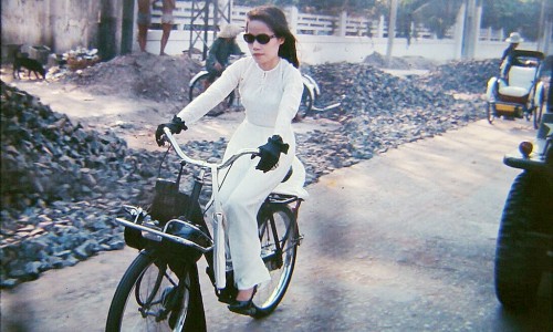 1967 Saigon Girl on Bicycle