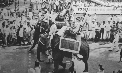 The Trung Sisters (Hai Ba Trung) Parade in Saigon, 7 March 1957.