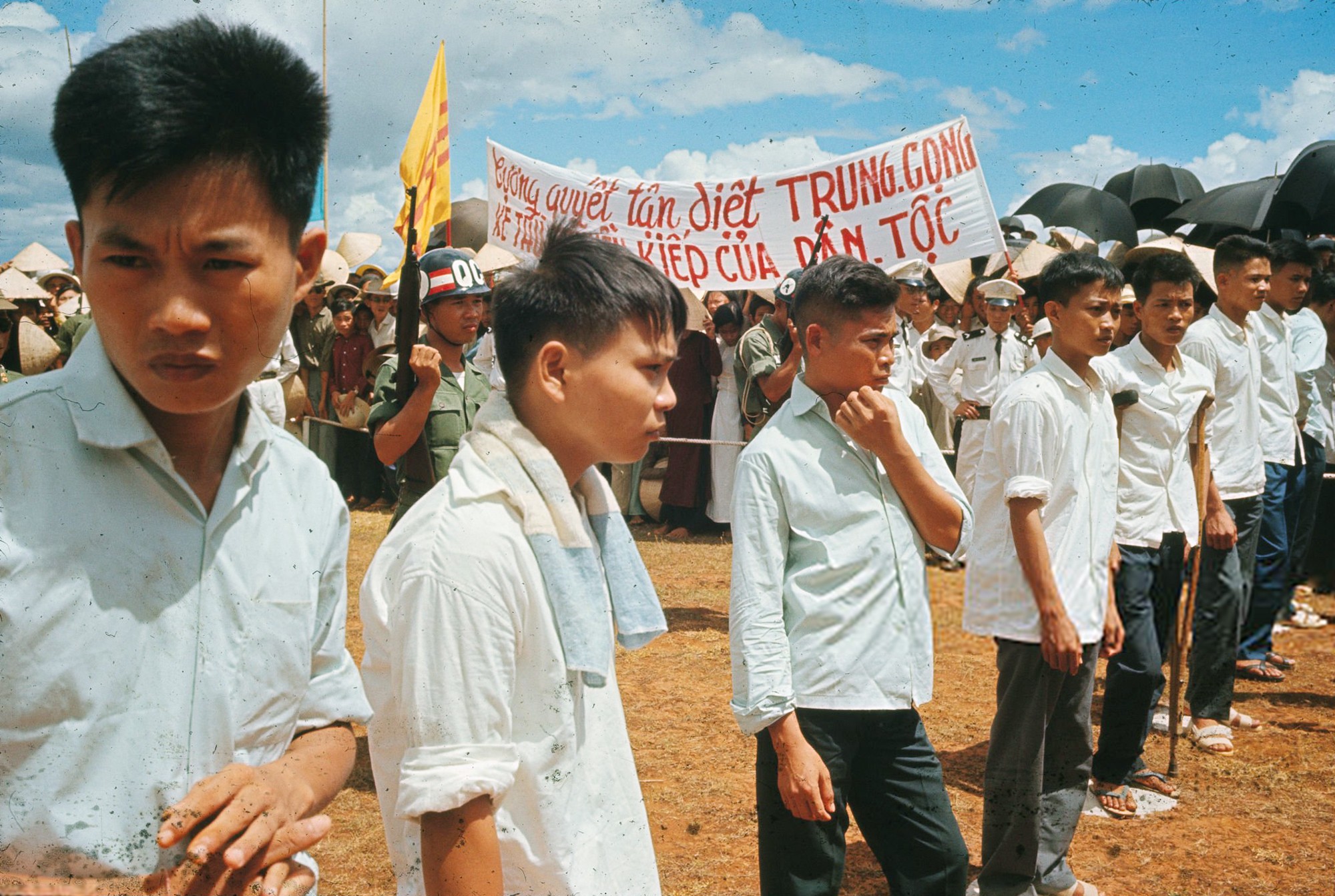 Vietnam War 1966 - North Vietnamese Prisoners at Repatriation Ceremony (July 20, 1966)