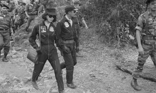South Vietnamese Officer Walking with his wife - Feb 6, 1966