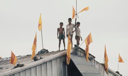 Flag day celebration. 1 November 1972 - Treo cờ lễ QK
