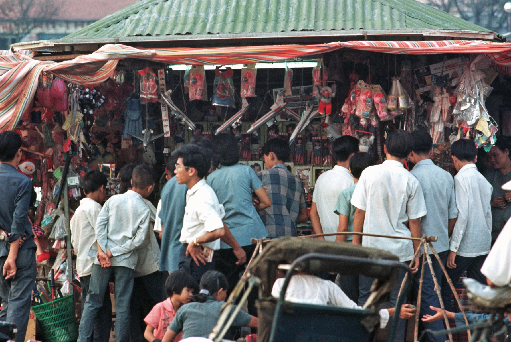 Saigon Dec 1968 - Shopping for Christmas. Photo by Brian Wickham toys