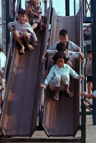 Saigon Mar 1969 - Slides at Saigon Riverfront Park - Photo by Brian Wickham