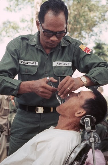 Gia Dinh, Jan 1969. PHILCAGV at Long Hoa - Philippine Army medical team at a reputed Viet Cong village near Saigon - Photo by Brian Wickham