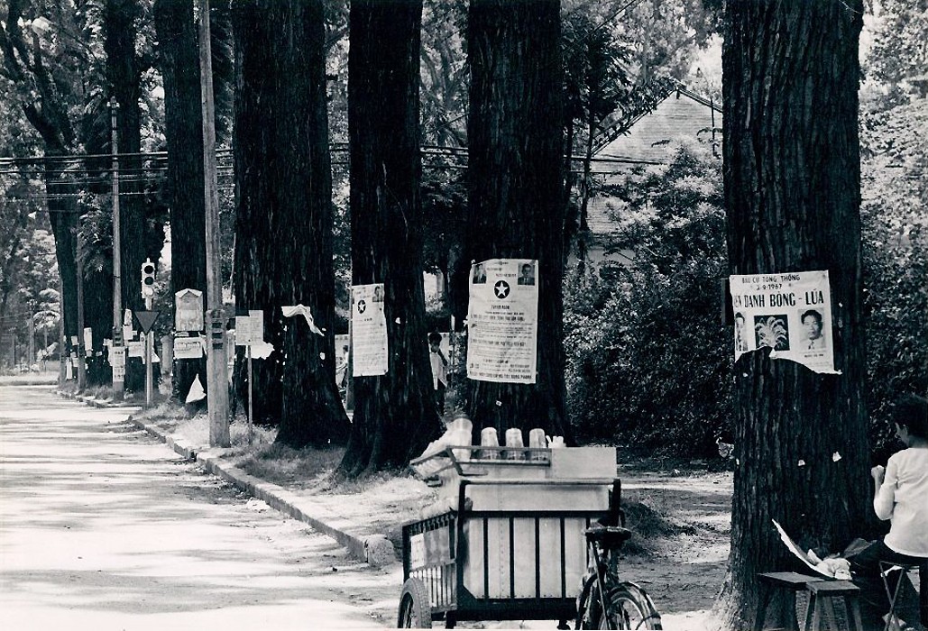 Saigon 1967 - Tree Election Posters Wire Photo
