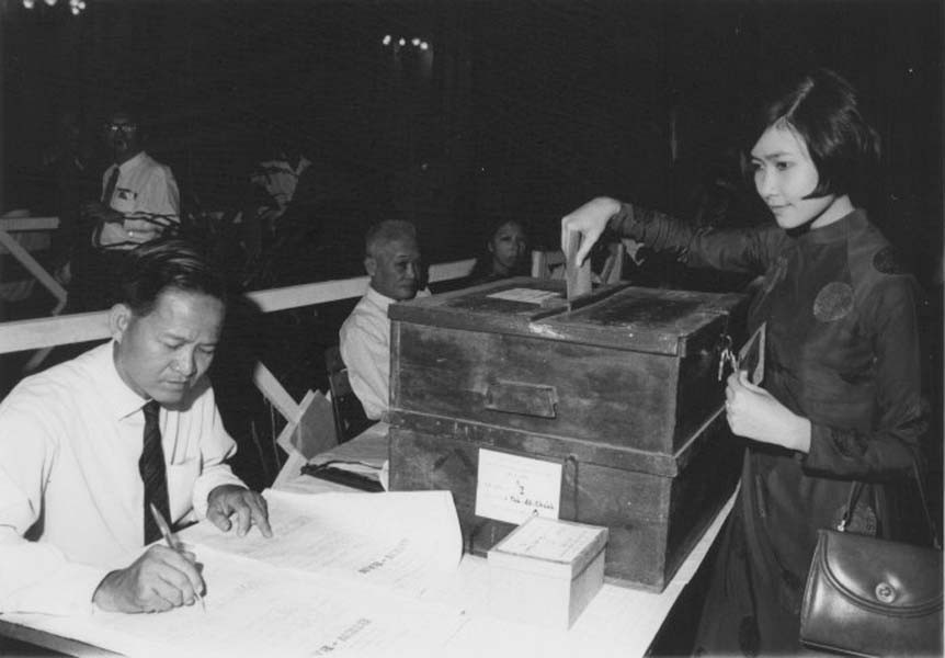1970 địa điểm bỏ phiếu bầu Thượng Nghị Viện tại Tòa Đô Chánh