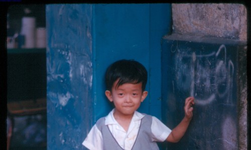 Saigon 1970 - boy in doorway 01