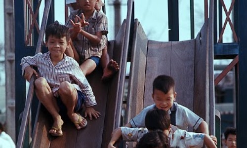 Saigon Mar 1969 - Slides at Saigon Riverfront Park - Photo by Brian Wickham